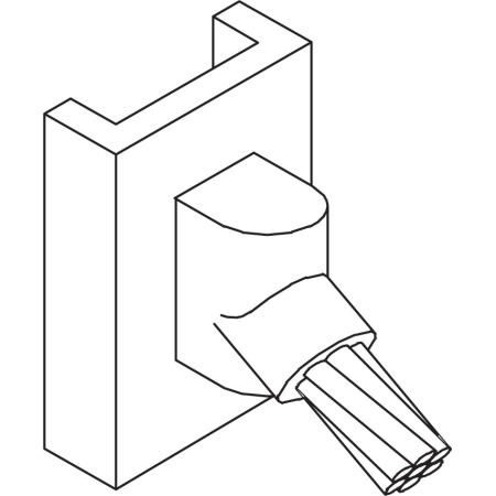 Cable to Vert. Steel at 45 Deg. Angle, #2 Stranded