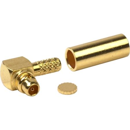 Right Angle MMCX Male Crimp Female Reverse Polarit