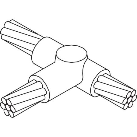 Tee Connection, 4/0 Stranded to 4/0 Stranded