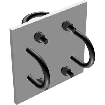 Crossover Plate joins 2-3/8 to 2-3/8 in OD Round Members, Hot-dipped Galvanized