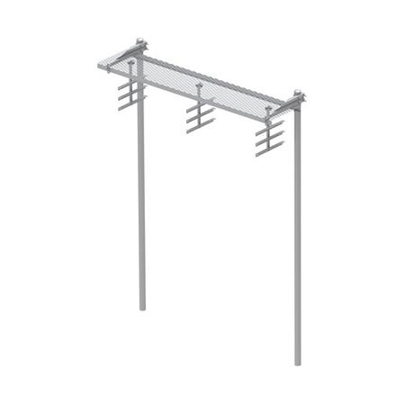 24 in x 10 ft Safety Grated Waveguide Bridge Kit with (2) 13 ft 4 in Direct Burial Posts