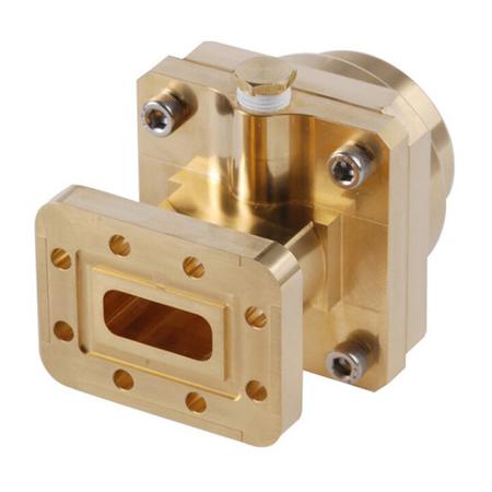 Brass Fixed-Tuned CPR90G Flange for Elliptical Waveguide 90