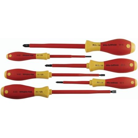 Screwdriver set,6pc insulated, Slotted & Phillips
