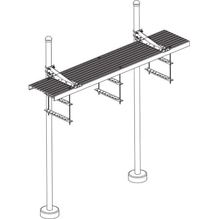 Four Post Saftey Grated Bridge Kit, Burial Posts
