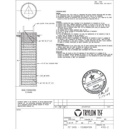 SuperTITAN P.E Stamped Drawings, Custom Foundation