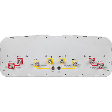4x 617 - 806 and 4x 1695 - 2360 MHz Sector Antenna with 8x 4.3-10 Female Connectors
