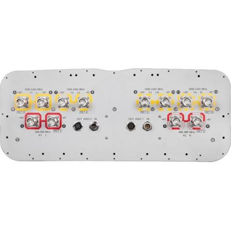 4x 698 - 896, 8x 1695 - 2360 MHz Outdoor Sector Antenna with 12x 4.3-10 Female Connectors