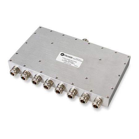 1100 - 1650 MHz 5 W Indoor Eight-Way GNSS Splitter with N Female Connectors