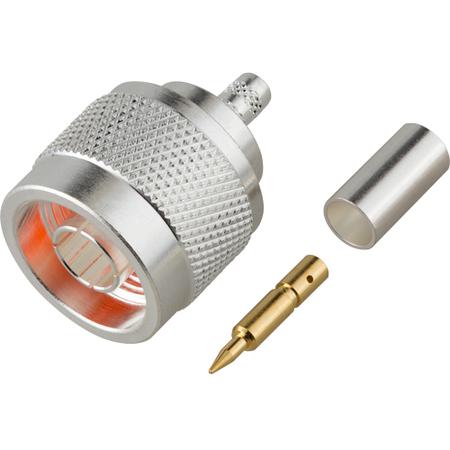 50 Ohm N Male Crimp Straight Connector for RG-58/U Cable