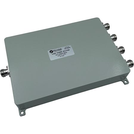 617 - 5925 MHz 50 W -153 dBc Four-Way In-line Splitter with N Female Connectors