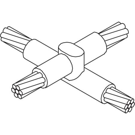 XO Cross Connection for Horizontal, #4 Stranded