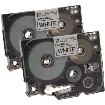 Black and white PET label tape cartridge