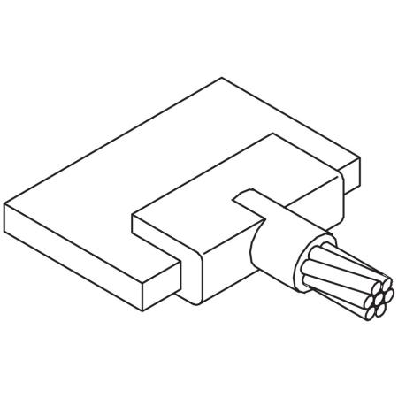 Cable to 1/4x1 in Lug, #2 Stranded