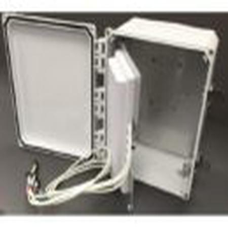 NEMA 4X Polycarbonate Enclosure with Integrated Patch Antenna, Solid Door, and Latch Locks