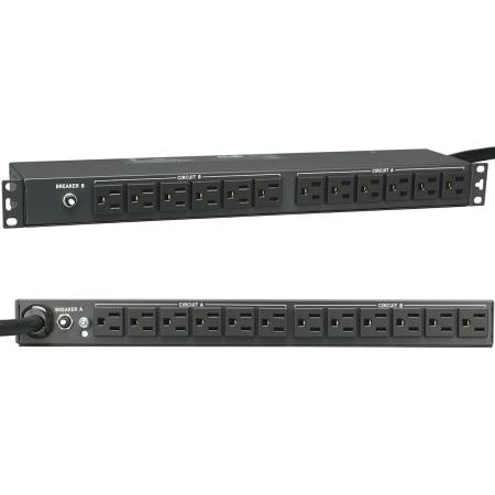 Single-Phase Basic PDU, 20A 120V, 1U, 24 5-15R