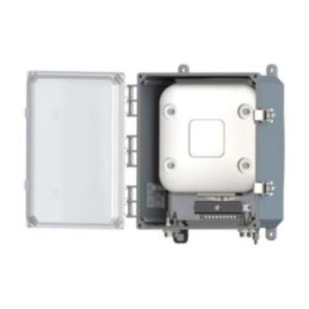 12 x 10 x 6 in NEMA 4X Single Line PoE Heated Polycarbonate Enclosure with 4 RPTNC Male - Female Connectors