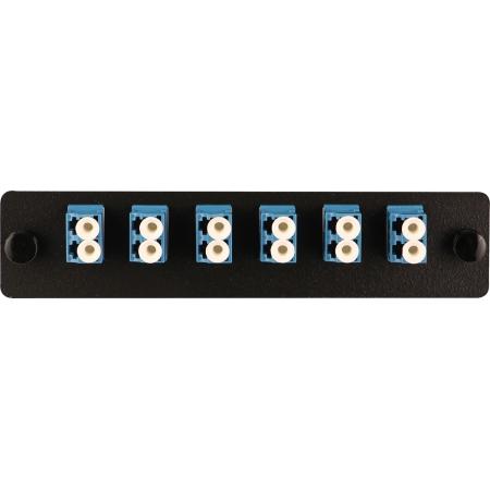 Blk Adptr Plate w/ 6 OS2 LC/DX Blue