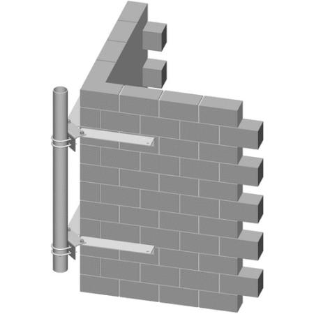 2-3/8" OD x 96" Corner Wall Mount