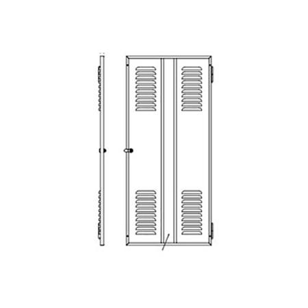 69.94"H Steel Door Black Textured Vented