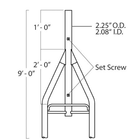45G Top Section with 2.25-in OD x 12-in Pipe