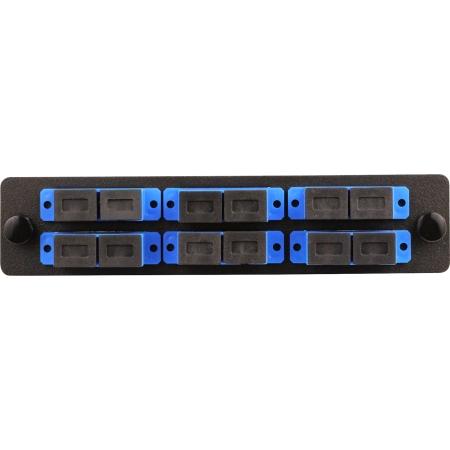 Blk Adptr Plate w/ 6 OS2 LC/DX Blue