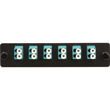 Blk Adptr Plate w/ 6 OM3 LC/DX Blue