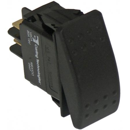 Black Paddle Type Rocker Switch, 20 Amps, 18 Volt