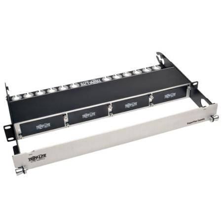 High Density Cu/Fiber Encl Panel, 1U, 4-Cassette