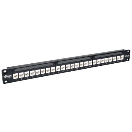 24-Port 1U Cat6a Feedthru Patch Panel, Ethernet