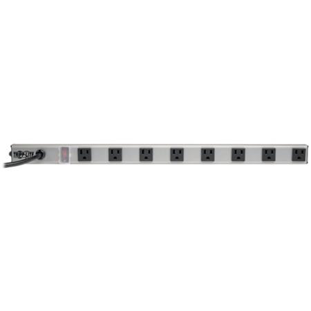 15' 8 R/A Outlet Vert Power Strip, 120V 15A, 5-15P