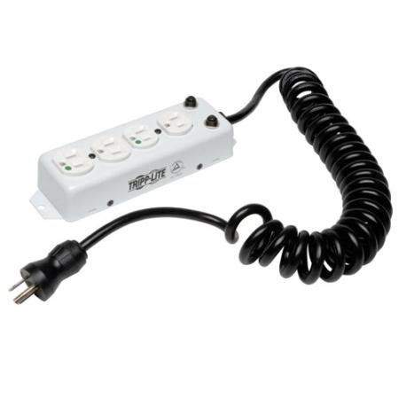 3' Medical Power Strip 4 Hospital Outlets Ext Coil