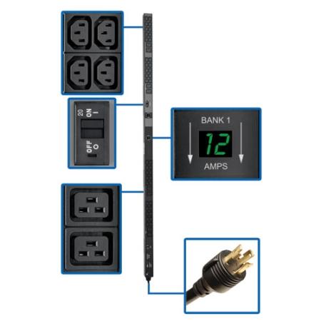 10' 5.8kW Single-Phase Metered PDU, 208/240V TAA