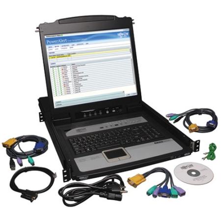 16-Port 1U Rack Console IP KVM Switch w/19 in. LCD