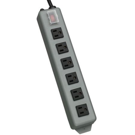 Industrial Power Strip with 6 Right-Angle Outlets