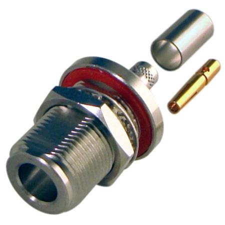 N Female Crimp Bulkhead
