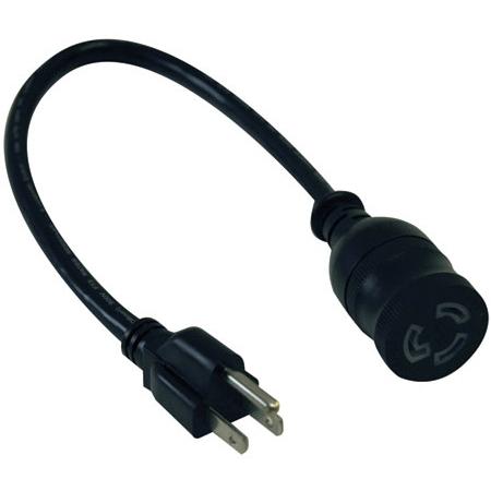 1' Power Cord, L5-15R to 5-15R, 3x14AWG 10A 120V