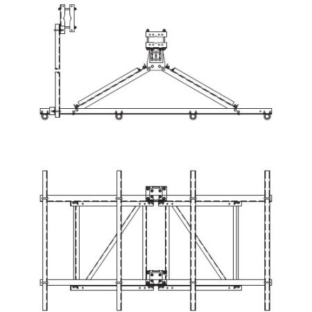 10' Leg mounted V-Frame with 4 Mounting Pipes