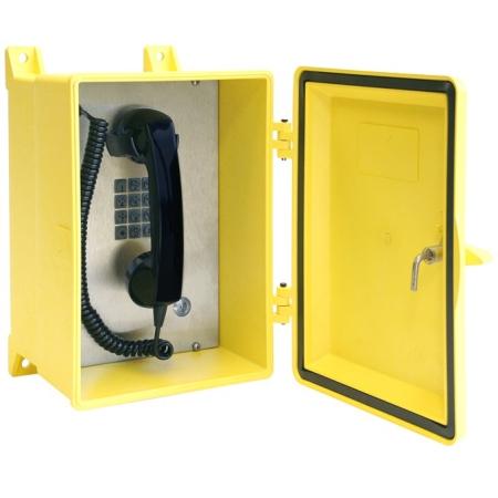 NEMA 4X Telephone, Locking doors, Yellow