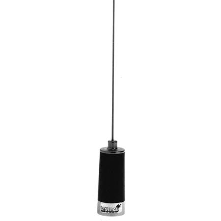 47 - 50 MHz Unity Gain Base Loaded Tapped 1/4 Wave Antenna with Spring in Black