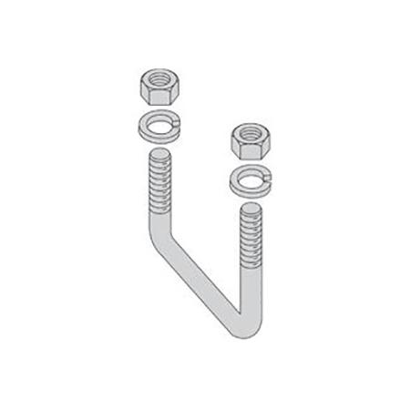 V Bolt 6 x 2-1/8 in, 1/2-13 thread, Yellow Zinc