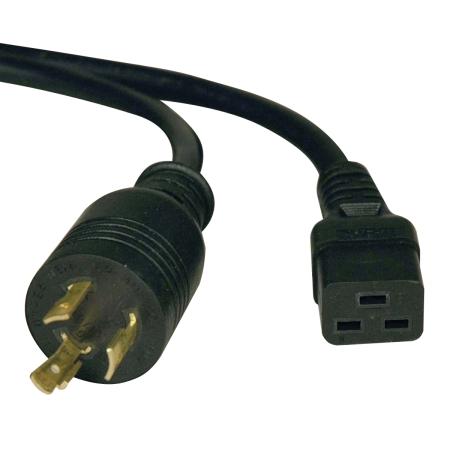 10' AC Power Cord, C19 to L6-20P, 3x12AWG 250V 20A