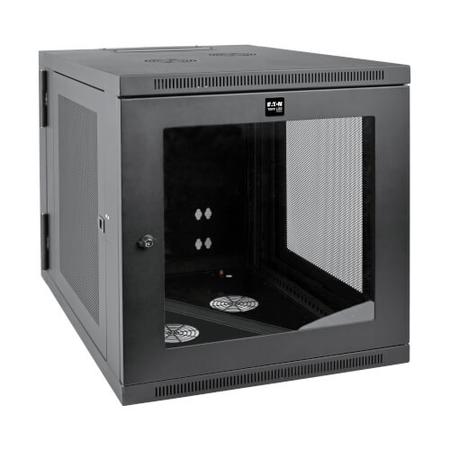 12U Server-Depth Wall Mount Small Rack Enclosure with Acrylic Window and Hinged Back
