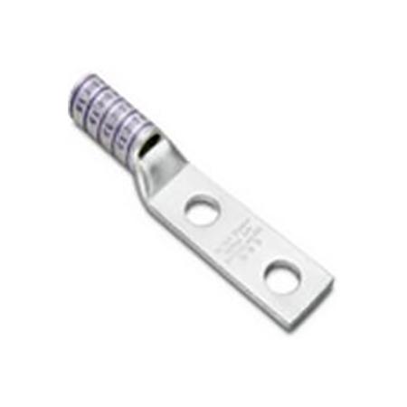 Compression lug, 2 Hole/W/InspWindow, #6AWG