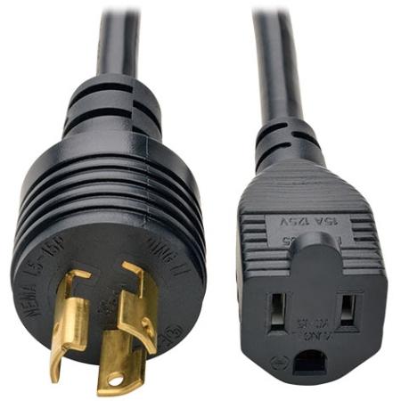 1' Heavy Duty Power Cord, 5-15R to L5-15P
