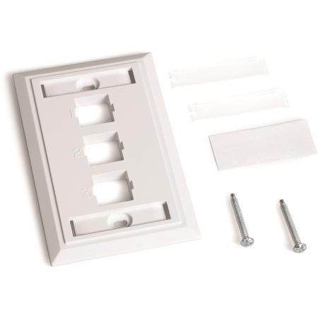 L Type Flush-Mounted Faceplate, three port white