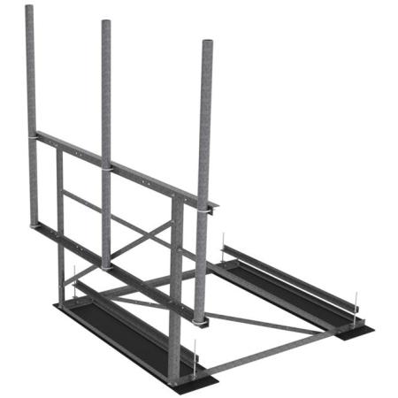 10 ft Face Non-Penetrating Roof Frame with (3) 3.5 in OD x 96 in Pipes
