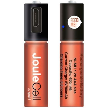 AAA MicroUSB Rechargable Battery in Orange/Black