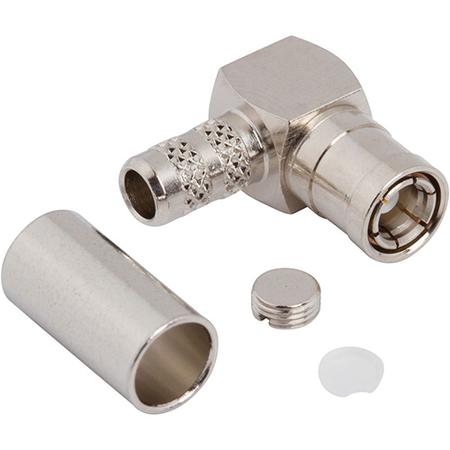 SMB Right Angle Crimp Plug for RG-58, LMR®-195