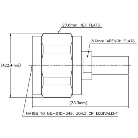 N Male Connector for RG142, CNT Cable