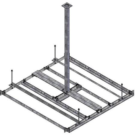 7' Non-Penetrating Roof Base with 4-1/2" x 8' Pipe